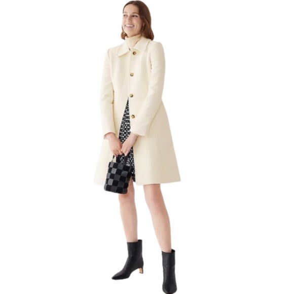 NWT JCREW Classic Lady Day Coat Womens 2 Cream Italian Cloth Wool BM964 Jacket - Picture 2 of 12